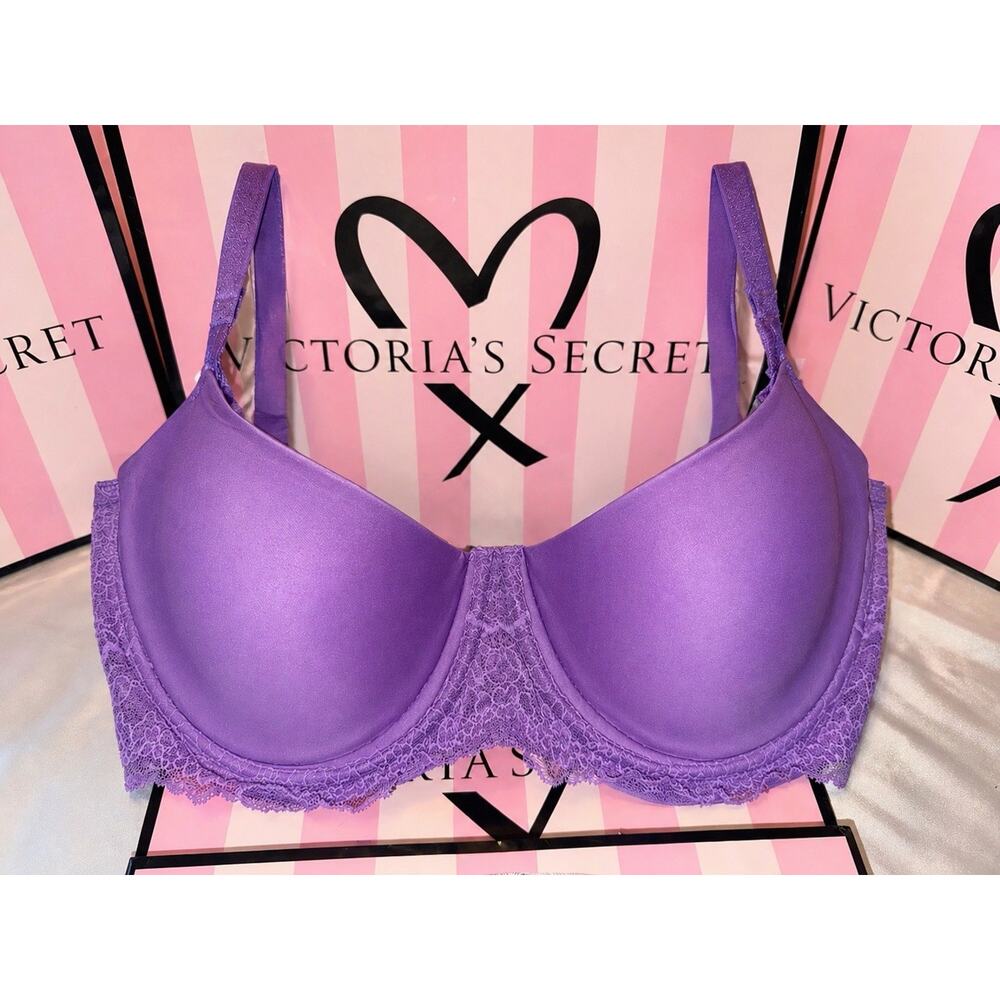 Victoria's Secret Bra Dream Angels 38DD Push-Up W/O Padding Purple